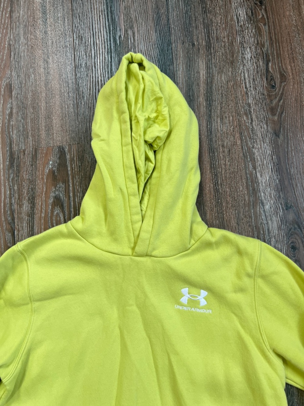 Under Armour Neon Yellow Kids Hoodie Sweatshirt - Picture 2 of 4